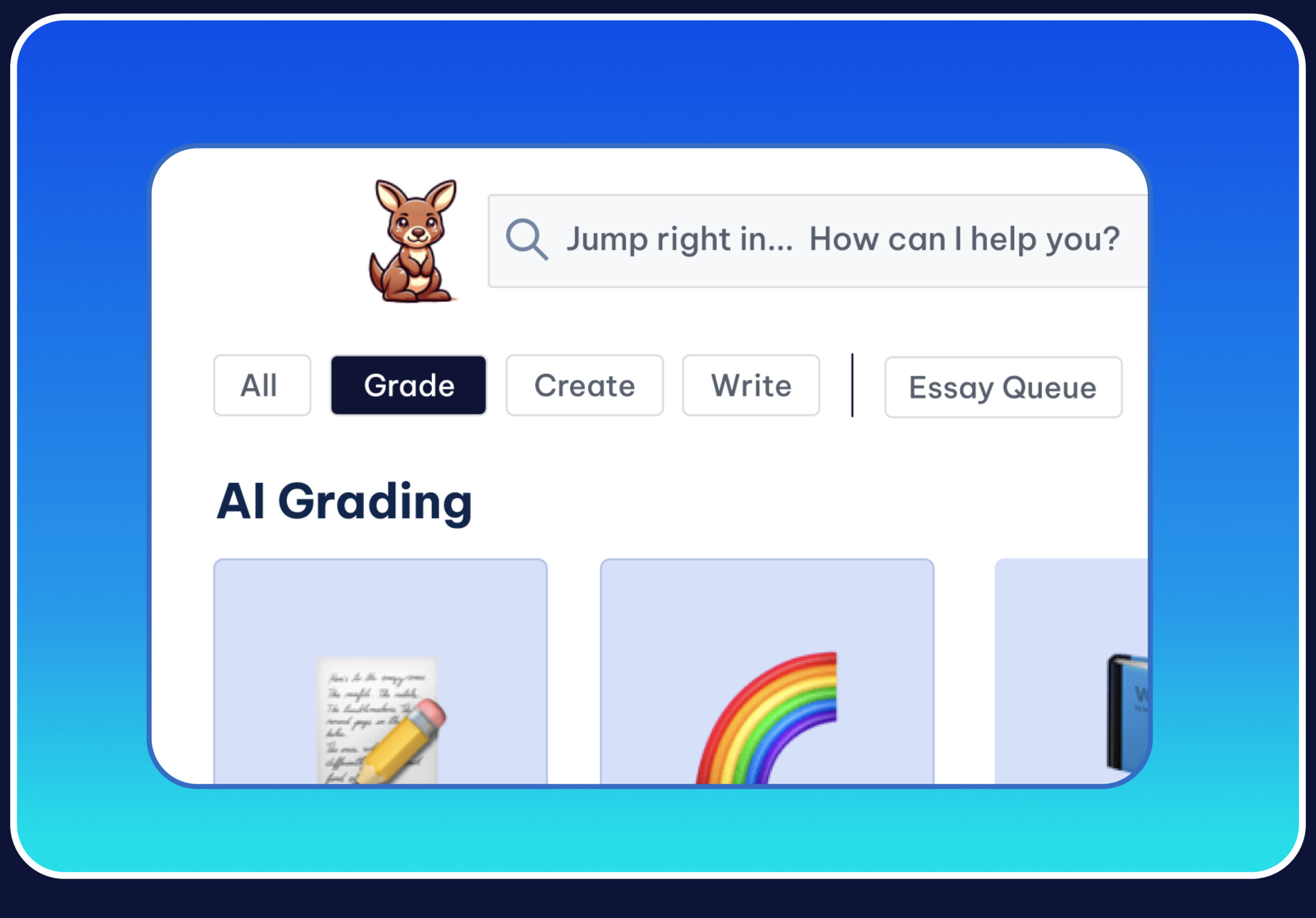 AI essay grader with rubric upload feature for teachers AI tools interface