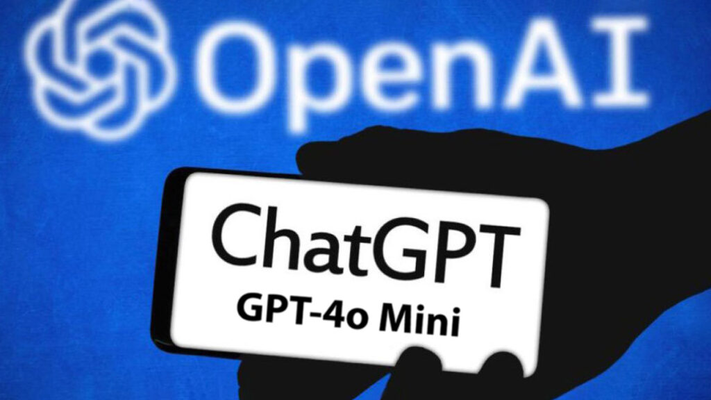 Professor holding ChatGPT GPT-4o Mini on cellphone