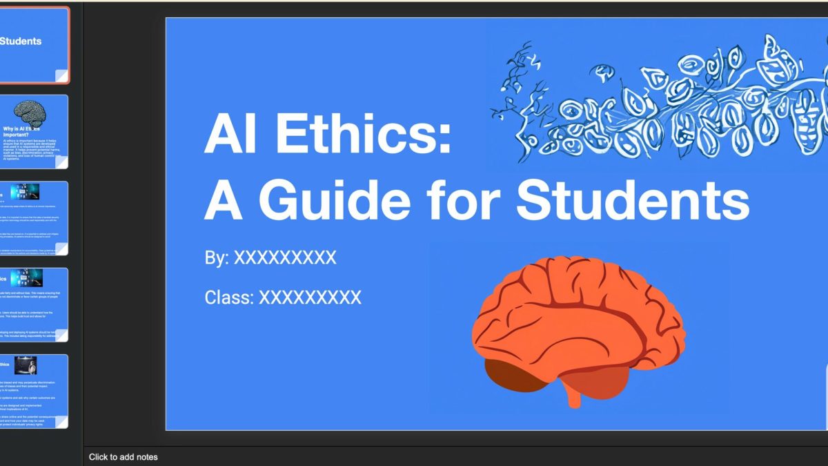 AI ethics presentation for teachers to students on the importance on safe AI usage in the classroom