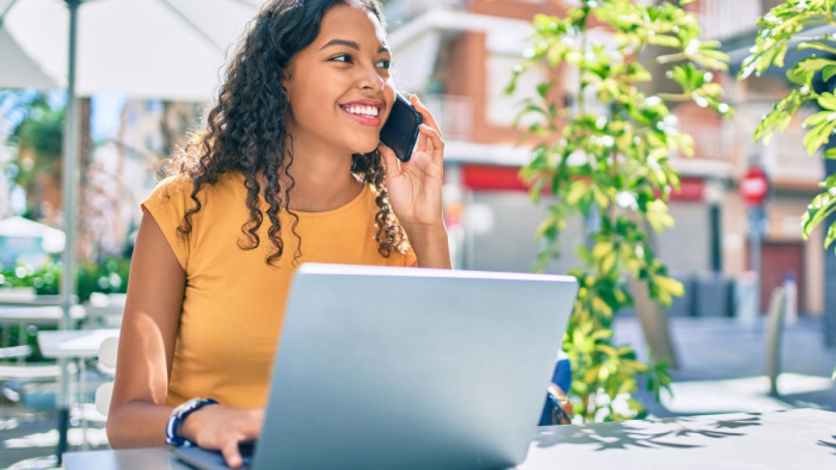 Teacher happily using AI tools for teachers to be productive